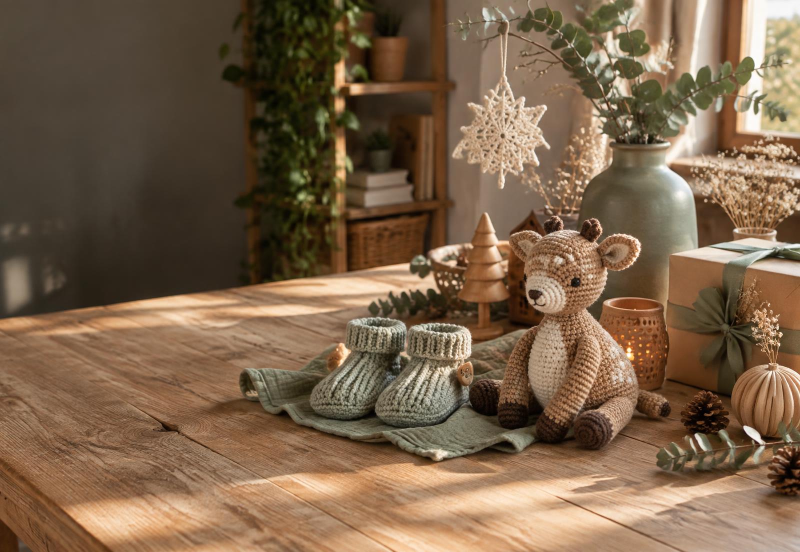 Assortiment de créations faites main Isa deco : crochet, décoration de Noël et cadeau de naissance